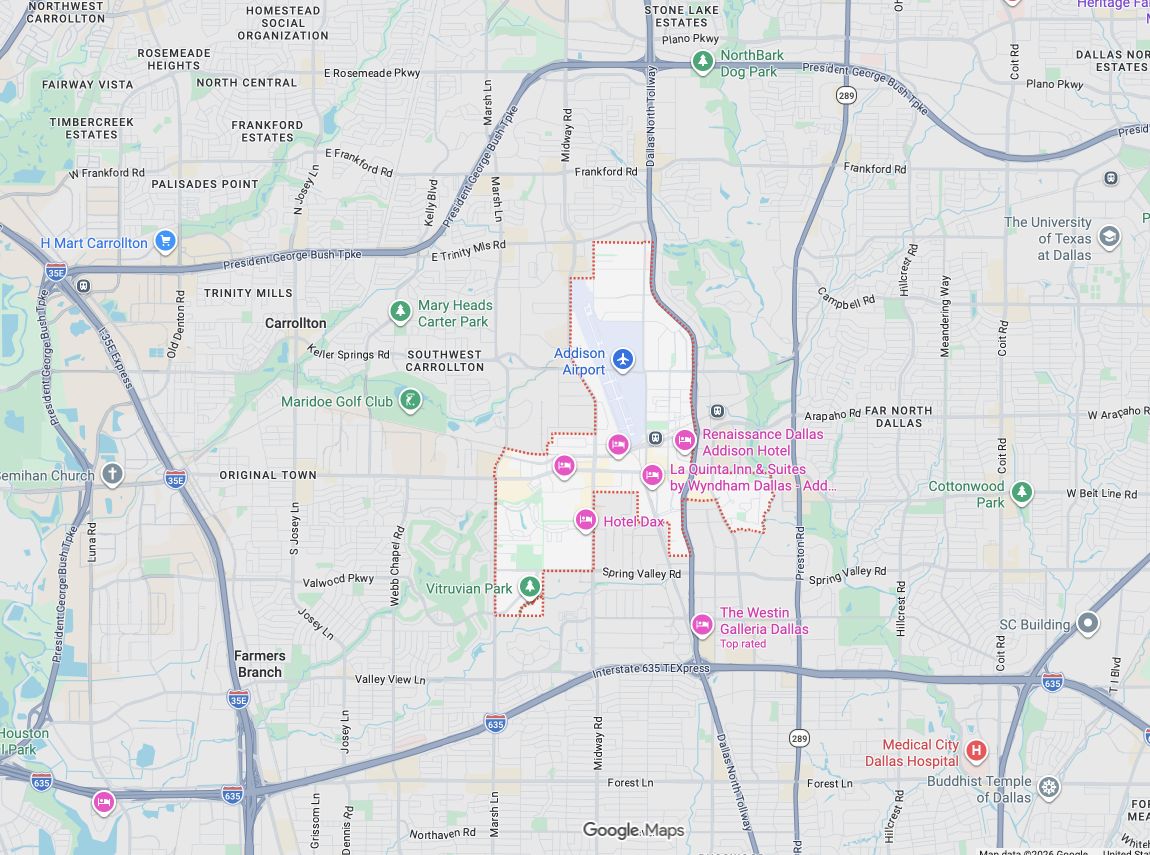 Precision Garage Door Service® of Addison map