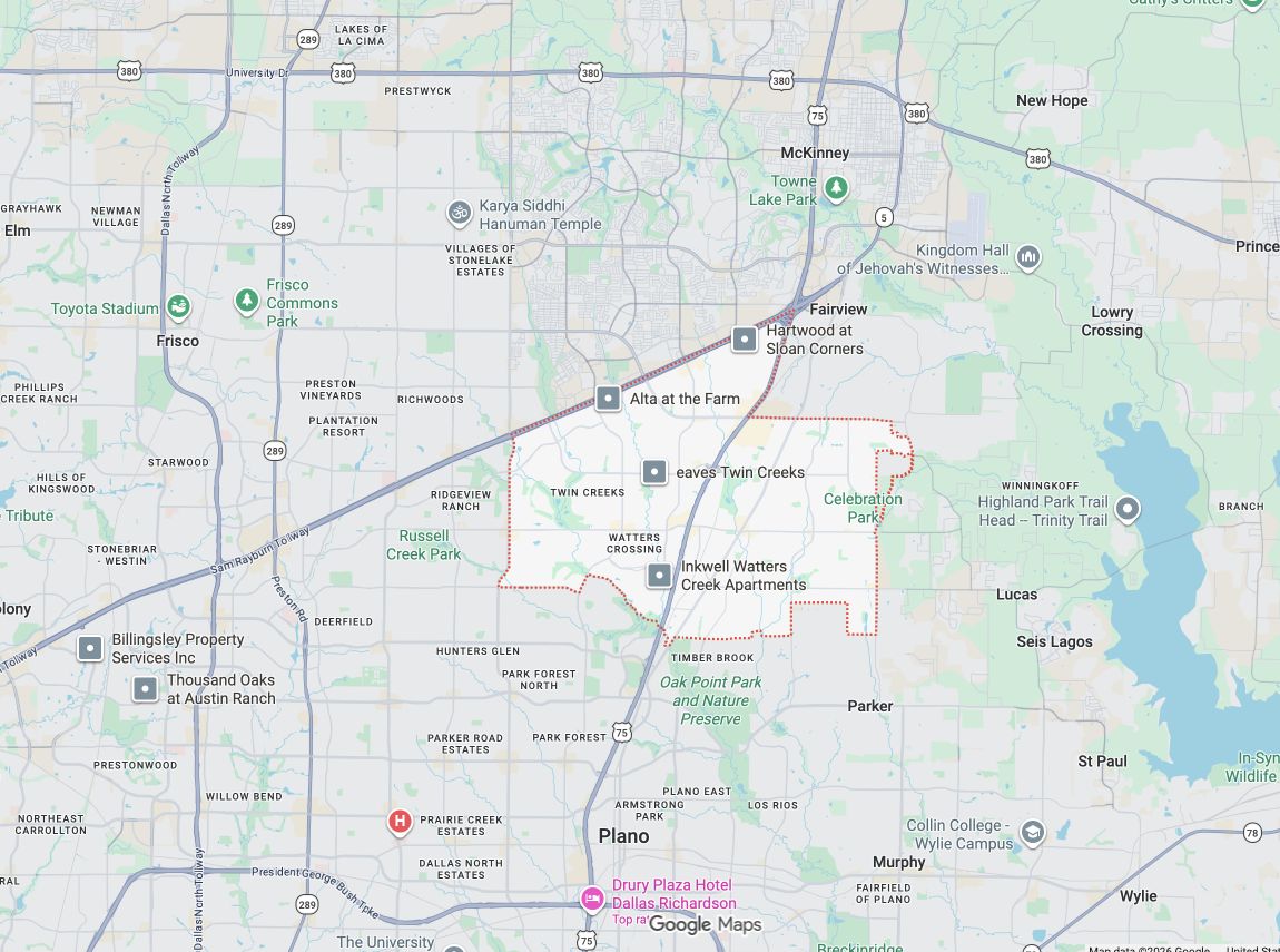Precision Garage Door Service® of Allen map