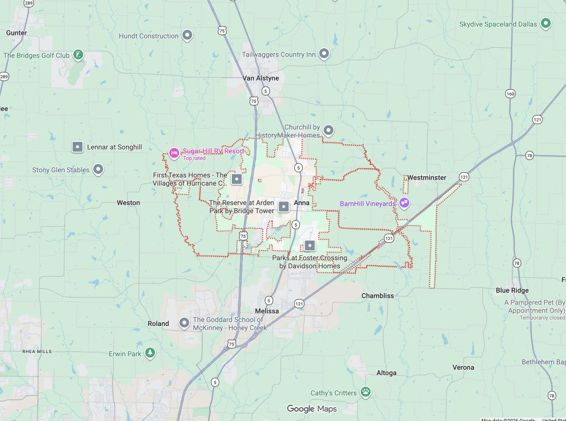 Precision Garage Door Service® of Anna map
