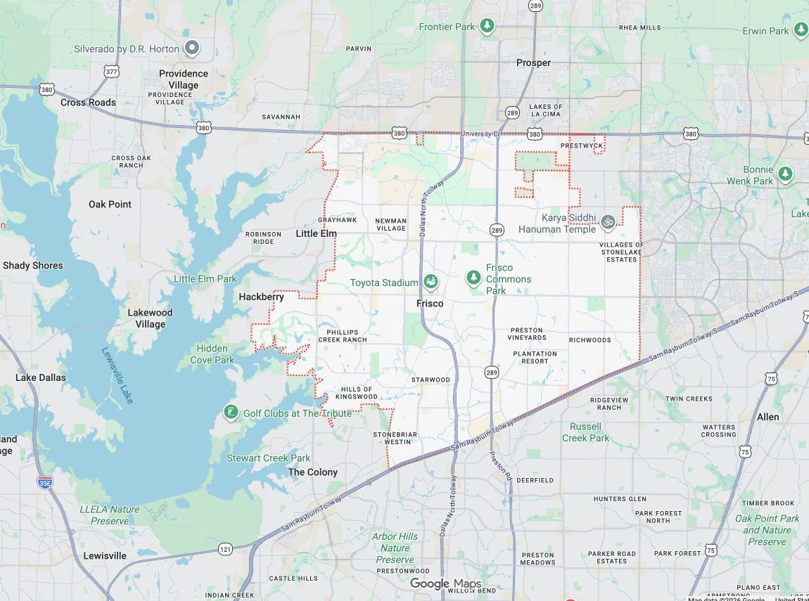 Precision Garage Door Service® of Frisco map