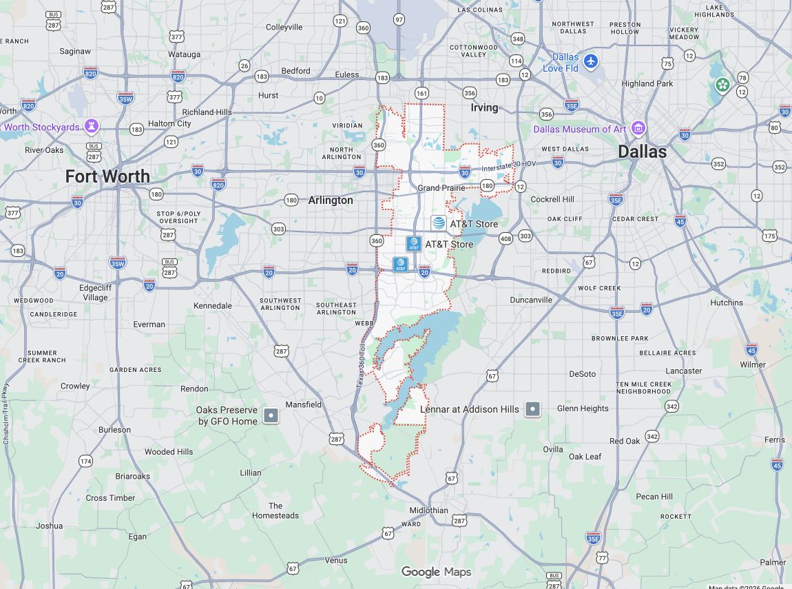Precision Garage Door Service® of Grand Prairie map