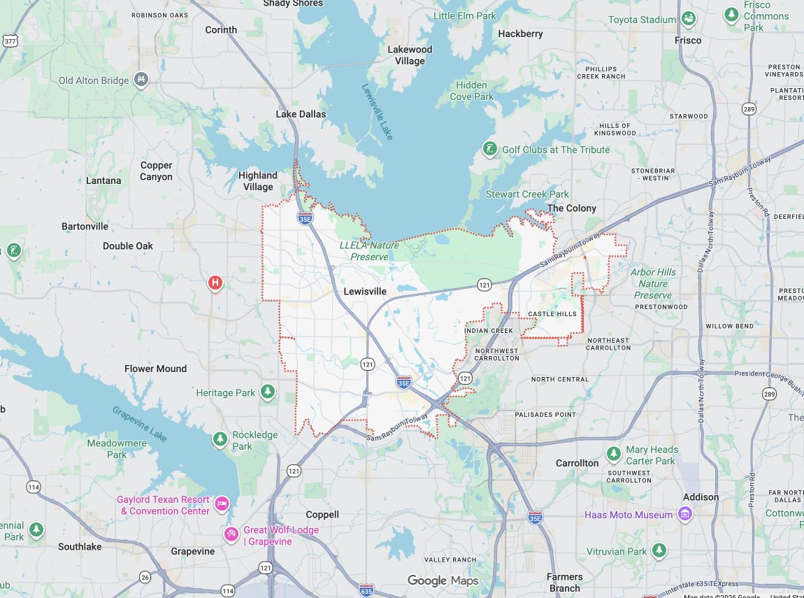 Precision Garage Door Service® of Lewisville map