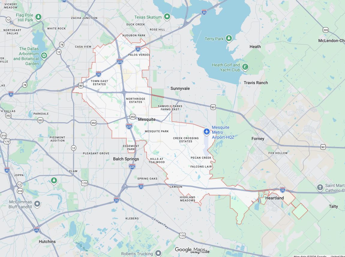 Precision Garage Door Service® of Mesquite map