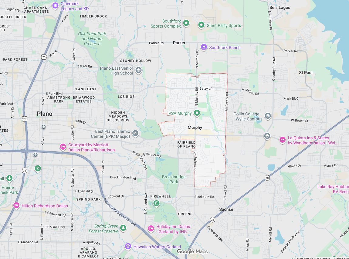 Precision Garage Door Service® of Murphy map