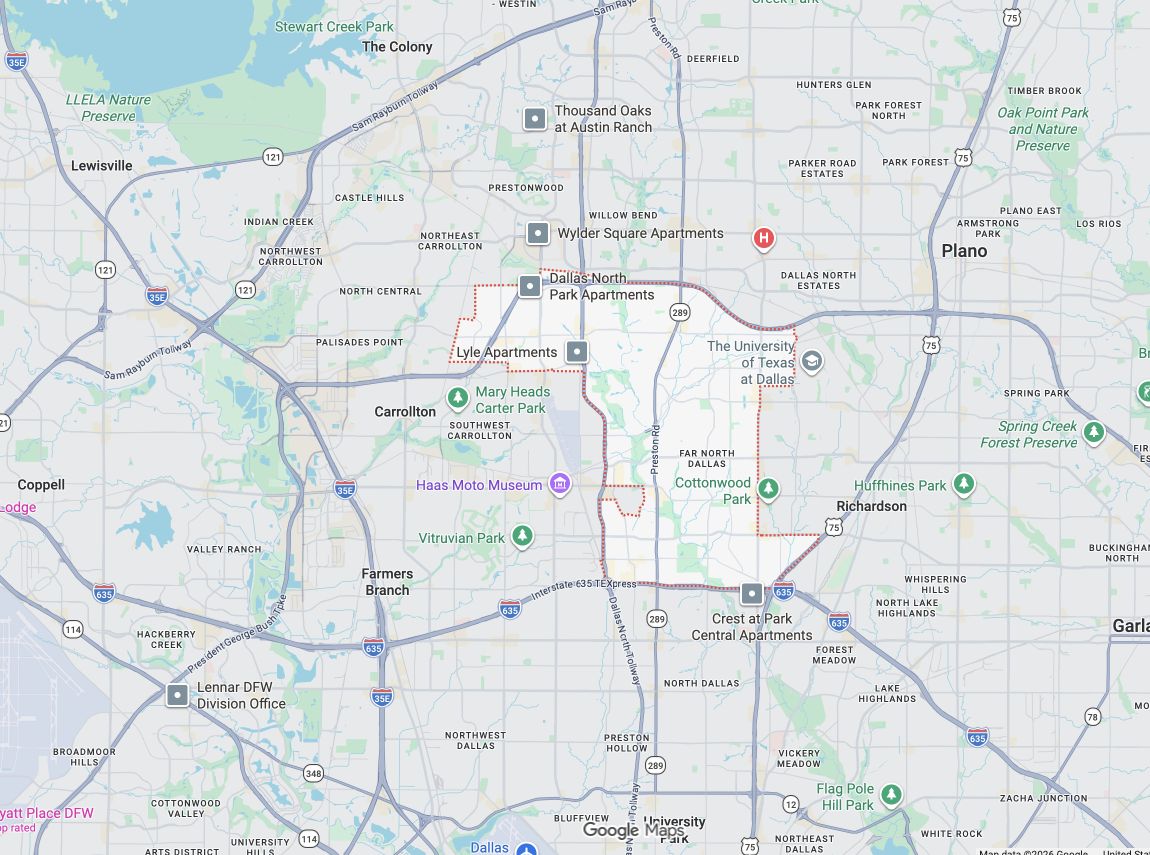 Precision Garage Door Service® of North Dallas map